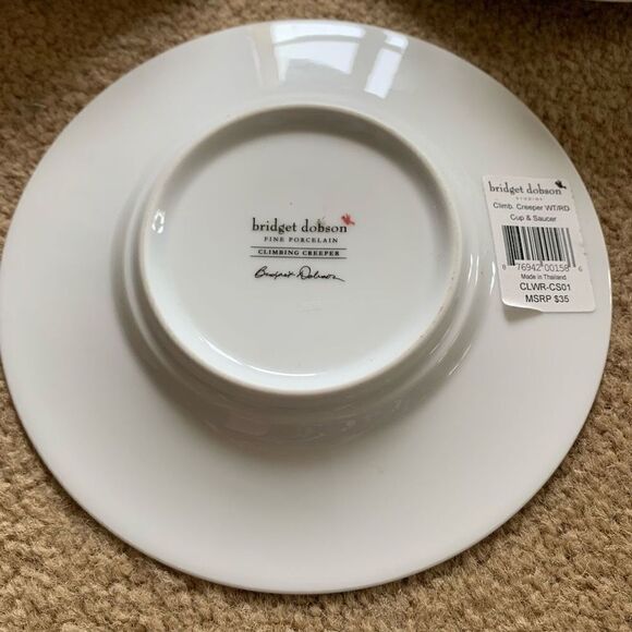 Bridget Dobson Climbing Creeper Set of 4 Cups & 3 Saucers **NEW** - Picture 4 of 7
